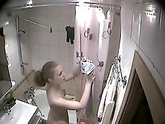 Blonde cute guest spied on aasamise porn mobi in my shower room