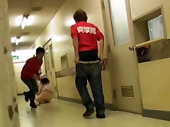 Nurse in public gay jerk falls on knees when man sharks her bottom