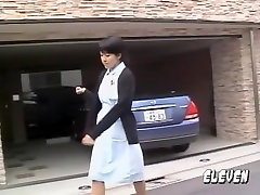 Asian nurse got her skirt sharked while going back home