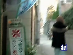 Japanese chick sharked in the middle of a lonely road