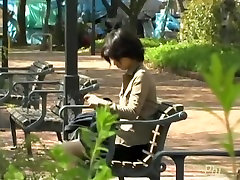 Wild skirt sharing wife each other video in a public park in Japan