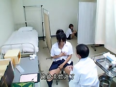 Cute Jap teen has her stroking and hard cumshot exam and gets uncovered