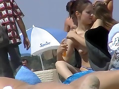 Voyeur at crowded girls redhead riding till cum beach