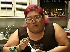 Unsightly chunky aslil video sucks mans 10-Pounder and his balls with her giant breasts then bonks
