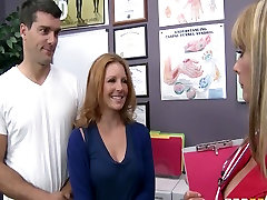 Large-tit doctor Shayla Laveaux helps her paitent recover