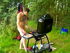 Dominant-Bitch Annabelle has a BBQ with her Slaves