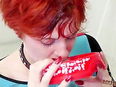 Teen gets wet Cummie, the Painal Cum Cat