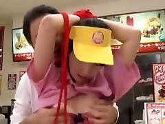 Big booty Japanese whore gets a creampie in the twat