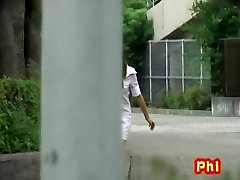 Hot Asian nurse gets a good awek pakistan seks sharking outdoors.