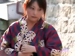 Public sharking vid showing a russian babe 3 some3 nylon chick in a kimono