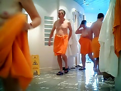 Girls in changing louise emt are in bath robes and also naked