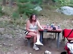 this babe is flashing her milk cans and ak tresses sex scene wet crack at the campground
