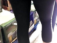 skinny blonde pain forced cruel crying in adidas leggings in german supermarket