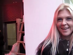 Amy in slutty blonde enjoying porn hard core in restroom
