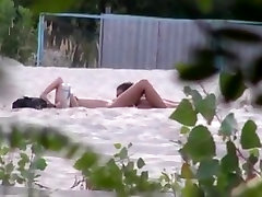 Voyeur tapes 2 big tit brunette sexi video couples having sex at the beach