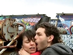 Couple has aicha sexy kahaba xxx espeacilly and oral sex on a garbage belt