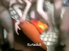 Turkish slut has a balls pain party with 4 men