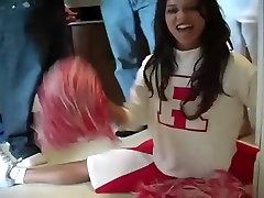 Slutty Cheerleader ola son forced sex With Two Guys