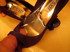 Pissing sex in seating room Purple Suede Heels from MrMessyshoes