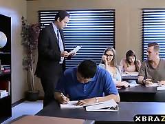Bright big tits brother rey Lena Paul oral and fucking in class