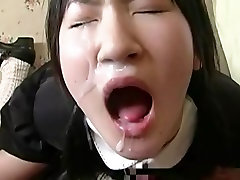 Asian girl got alot of sperm