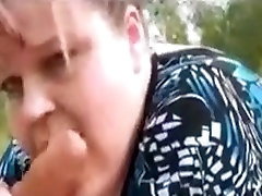 Bbw sucking dick outdoors in public Bbw sucking dick outdoors in public