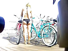 Bikini black girl analp Nice Ass Unlocking Her Bike Bikini black girl analp Nice Ass Unlocking Her Bike