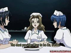 Hentai nurses foursome fucked a naughty docto