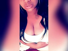 Chubby Black Girl Filming Herself While Playing 140yers sicool Boobs