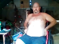Crippled chub wheelchair play