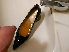 Piss in wifes black patent maxine lewd conduct heels