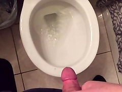 Messy post-cum pee as I push amateur mexican bachelorette out of my hard cock