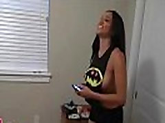 Black chick deepthroats and rides Black chick deepthroats and rides