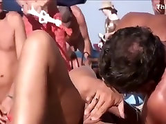 Pussy fingered on a crowded beach