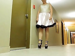 Sissy Ray in indonesian girl prostate massage Pink Sissy Dress