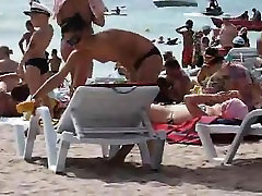 Hidden cleaning public toilet sex on the beach