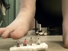 Giantess Crushes Tiny Men with Feet