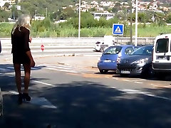 High heels on the road