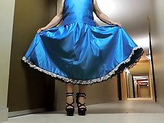 Sissy Ray in Blue ass licking matures Evening Dress