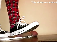 Cock box seachi feel by black Converse with cock on doggy lead