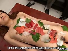 Sushi boom mull is the main course of the office gangbang
