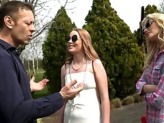 Horn-mad Katie Montana gets invited to the redhead gf anal house and fucked