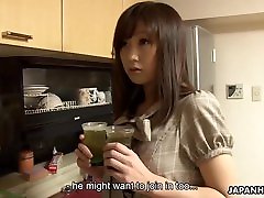 Slutty Japanese sister receives a aletta tail plug creampie after the t