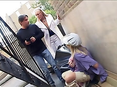 British slut watches her porn masturbating sister give a blowjob