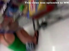 Teen thong slip at the supermarket