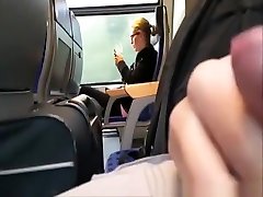 Dude masturbates in train