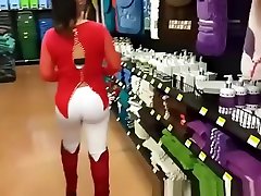 Woman with big wwwsex scandalcom in white leggings