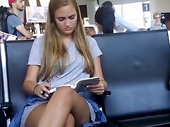 teen vs big tit before boarding the plane