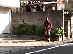 Kinky dog boy with sex flasher exposing her body everywhere around the city