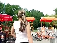 Russian teen girl flashes her great tits in public Russian teen girl flashes her great tits in public